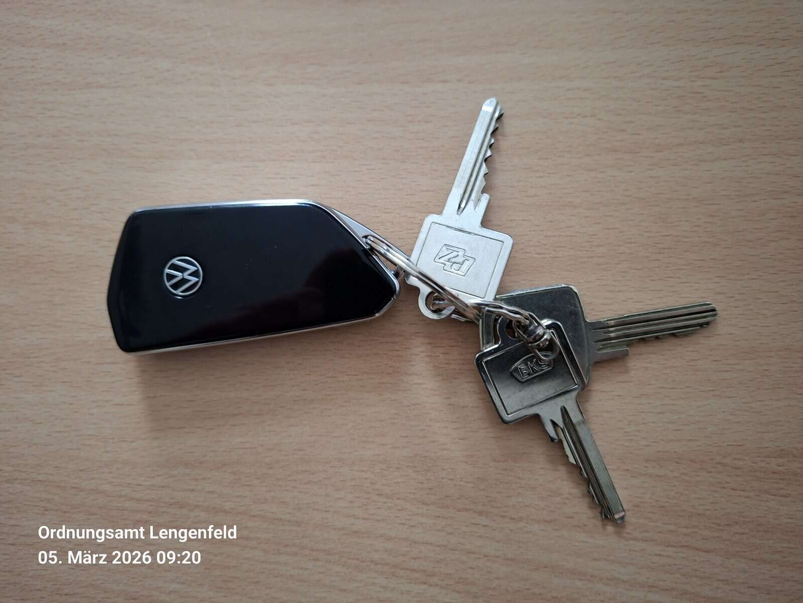 Autoschlüssel der Marke VW - Fundort Restaurant "Attikos"